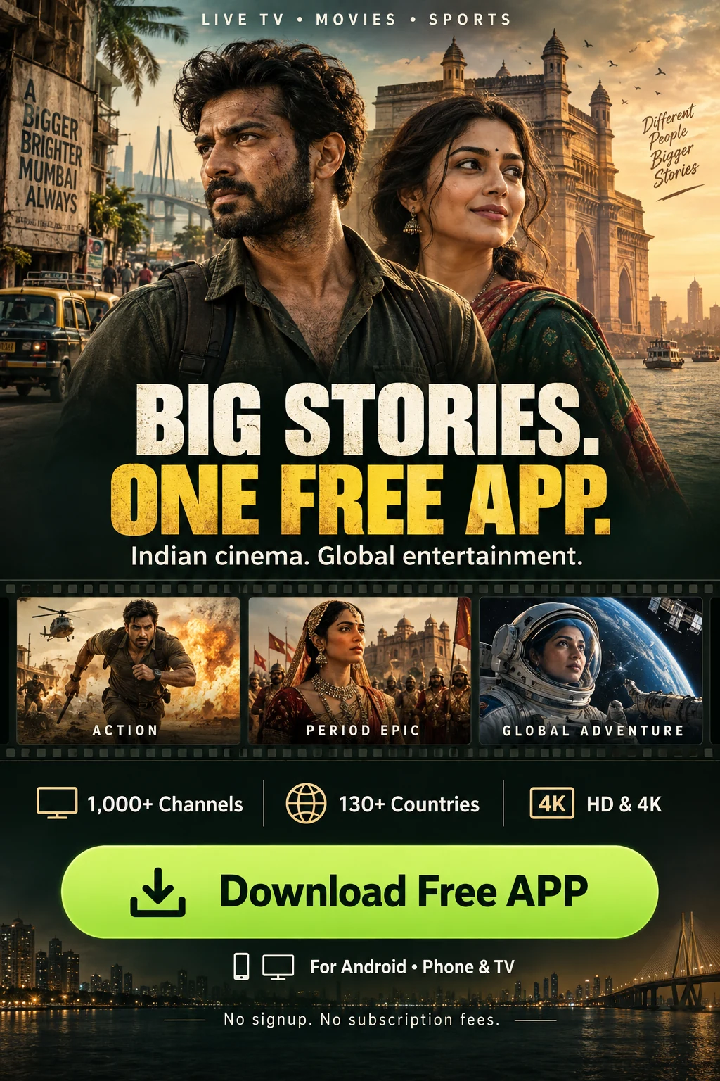 Indian cinema, live TV and sports. Download the free Android app.